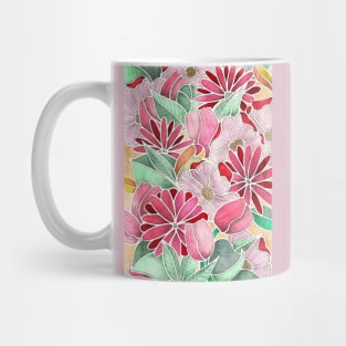 Blossoming - a hand drawn floral pattern Mug